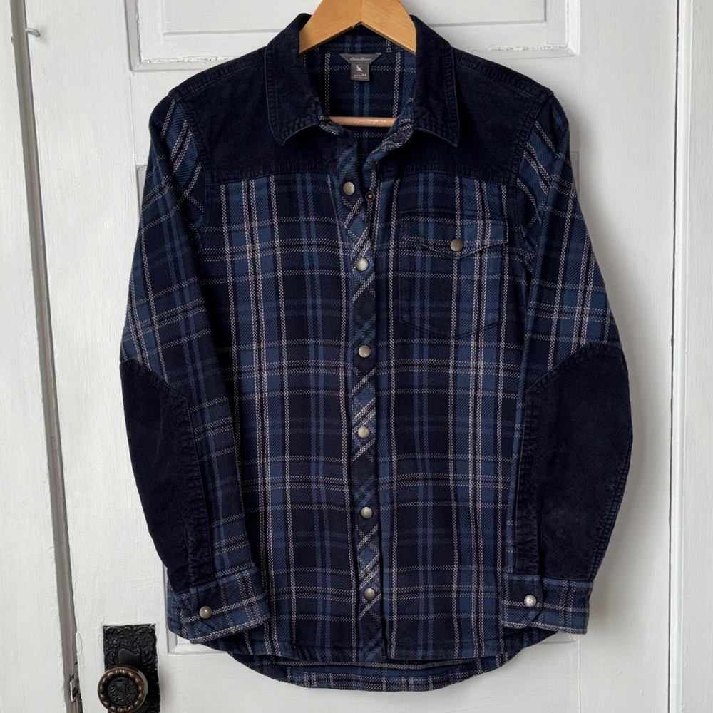 EDDIE BAUER PLAID FLANNEL SHACKET / SHIRT / JACKET